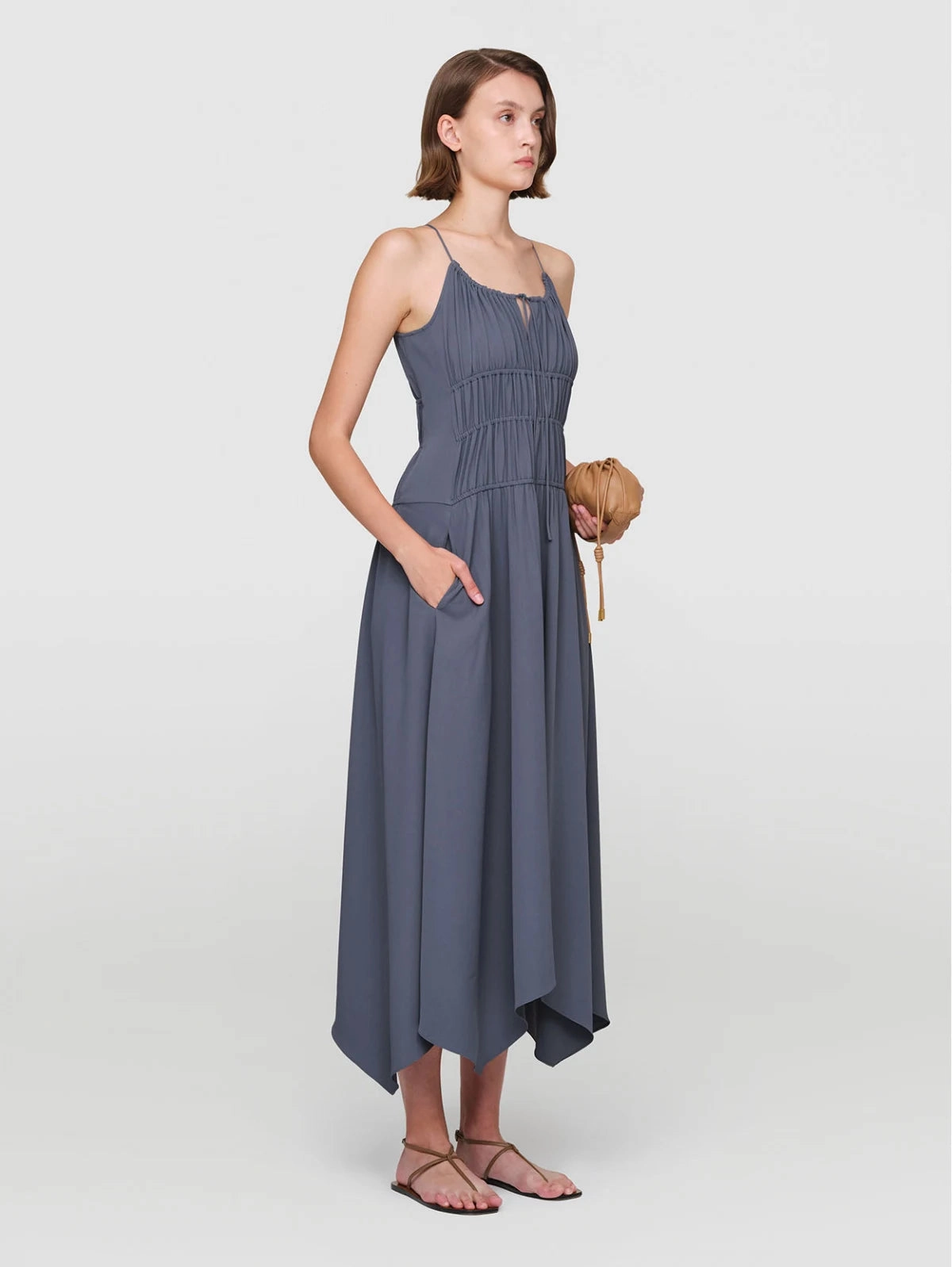 Sleek Cut Slate Iris Tri Acetate Dress