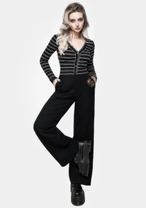 Full Motion Cleome Floral Spiderweb Embroidered Trousers