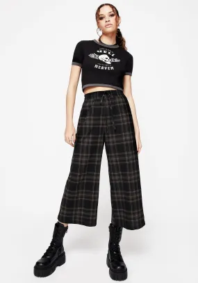 Clover Check Crop Trousers ReinforcedBeltLoops
