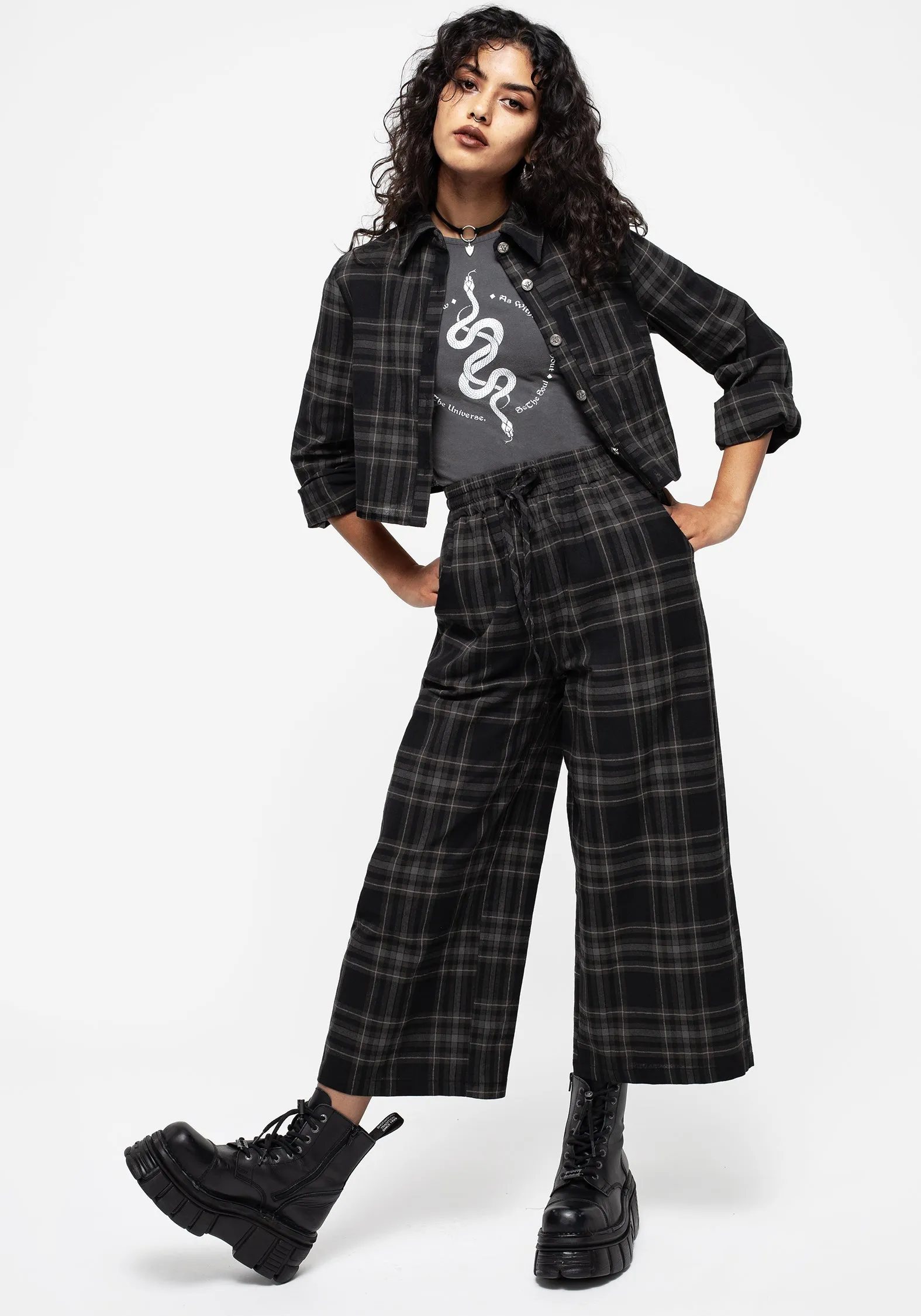 Refined fit Clover Check Crop Trousers