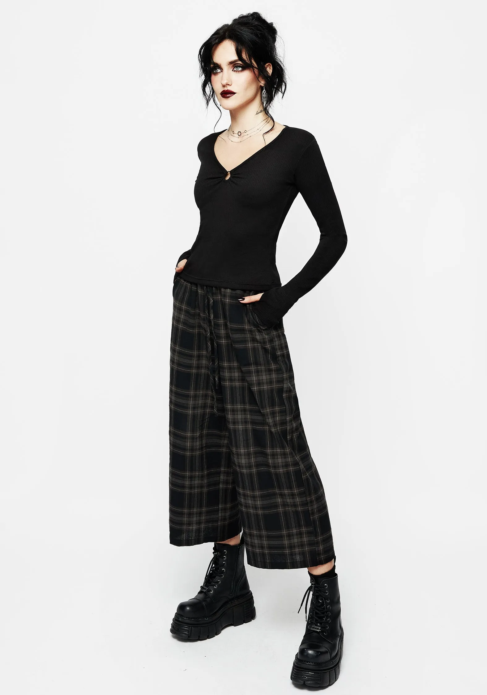 Clover Check Crop Trousers Sport Ready Fit Chic Look
