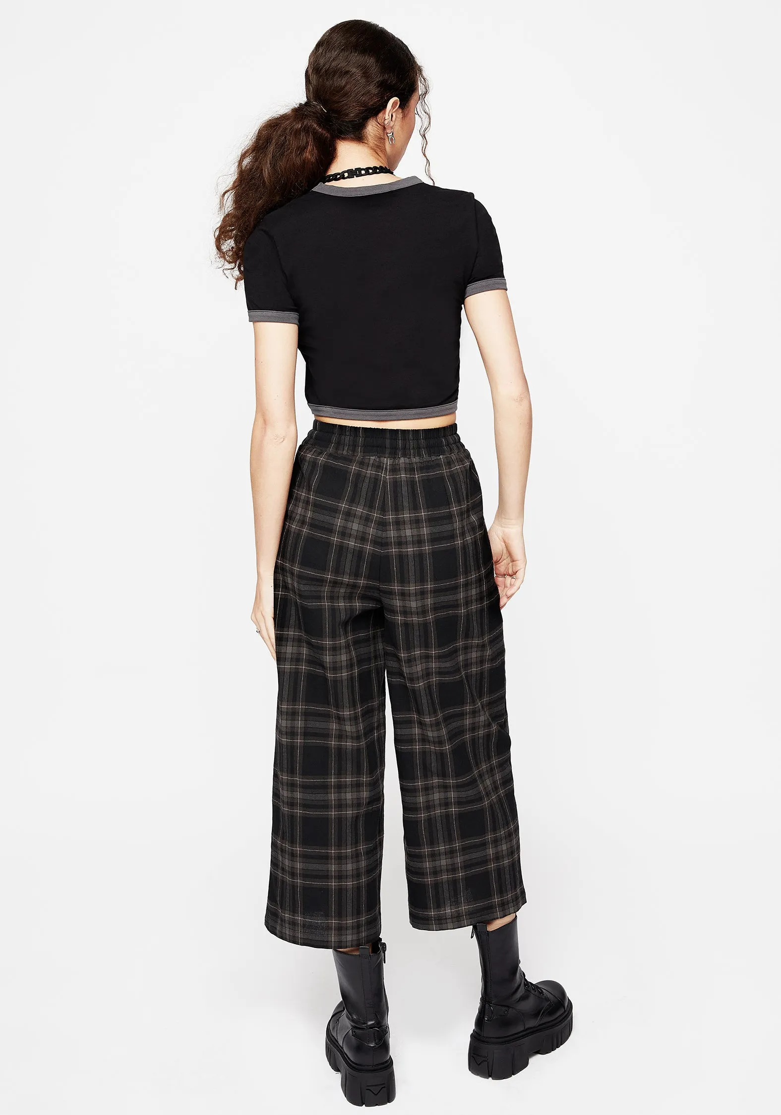Easy Comfort Sporty Touch Clover Check Crop Trousers