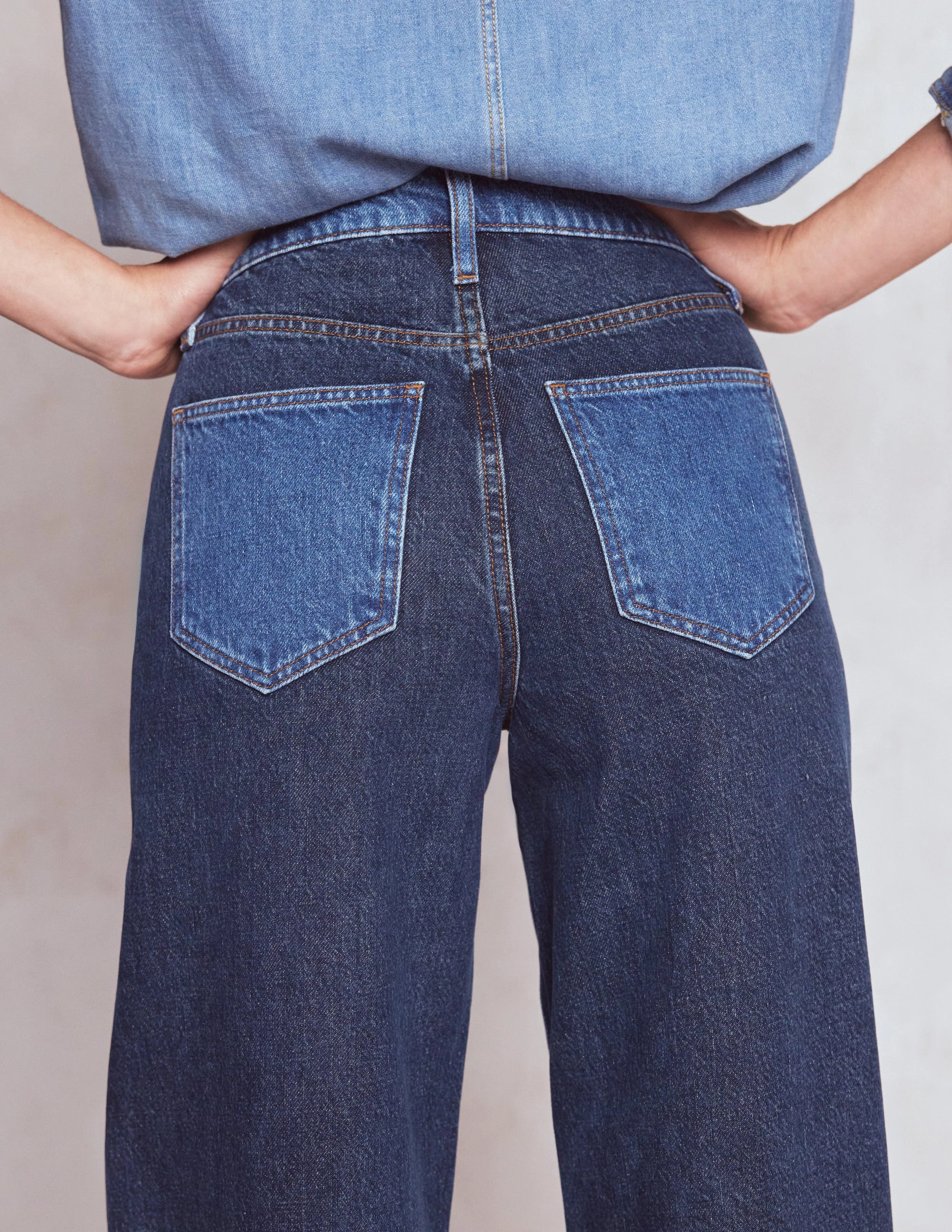 Functional Design Casual Comfort Wear High Rise Wide Leg Jeans-Hotch Potch