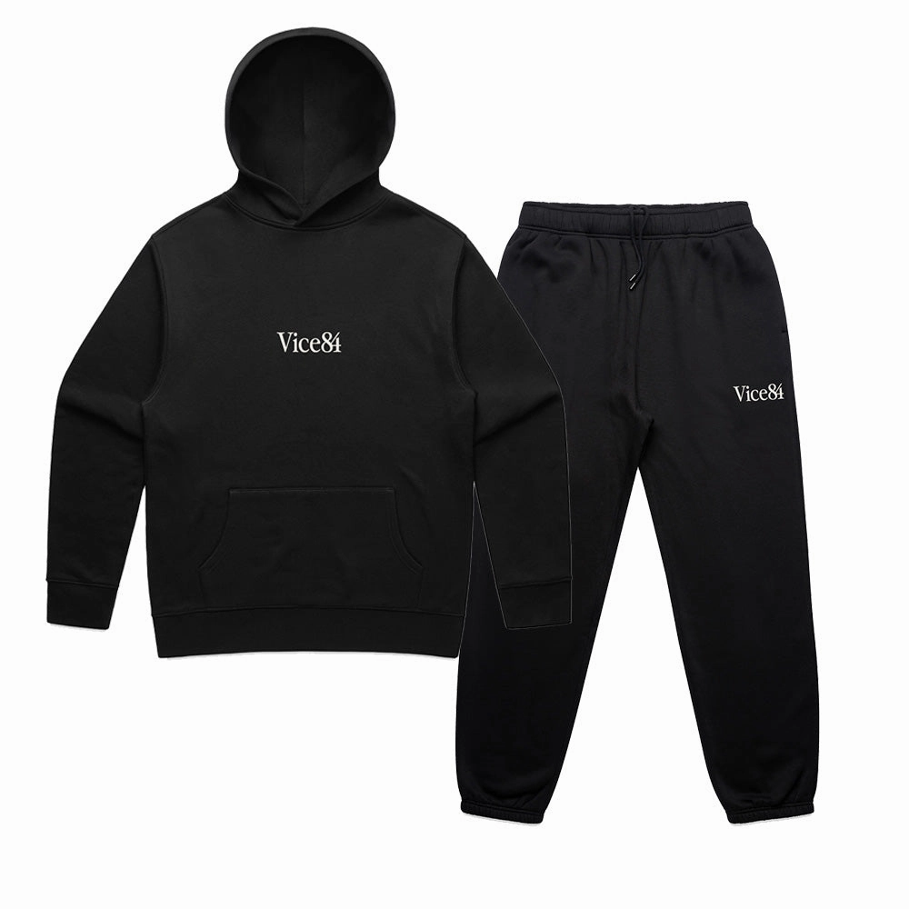 Vice 84 Premium Hoodie & Jogger Set - Black Halloween wear