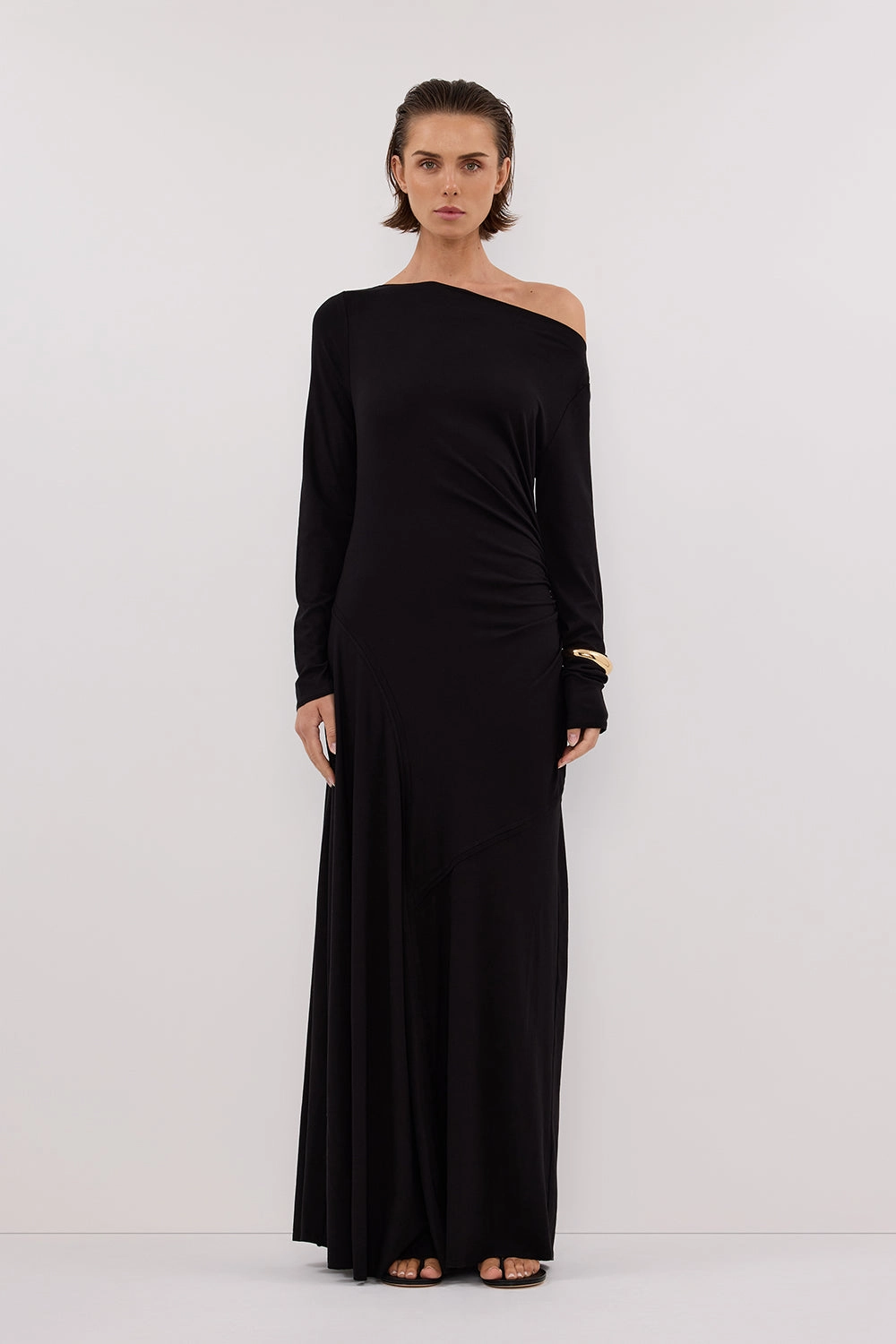 HADLEY BLACK LONG SLEEVE KNIT MAXI DRESS Sleek Movement