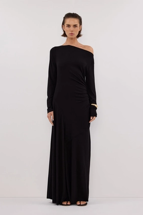 HADLEY BLACK LONG SLEEVE KNIT MAXI DRESS Body Harmony Soft Air