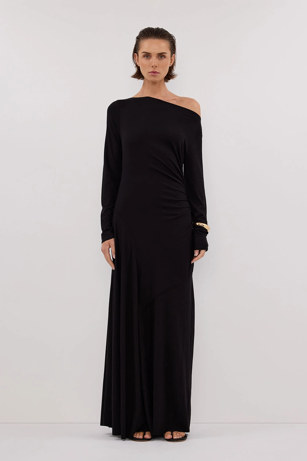 HADLEY BLACK LONG SLEEVE KNIT MAXI DRESS Body Harmony Soft Air