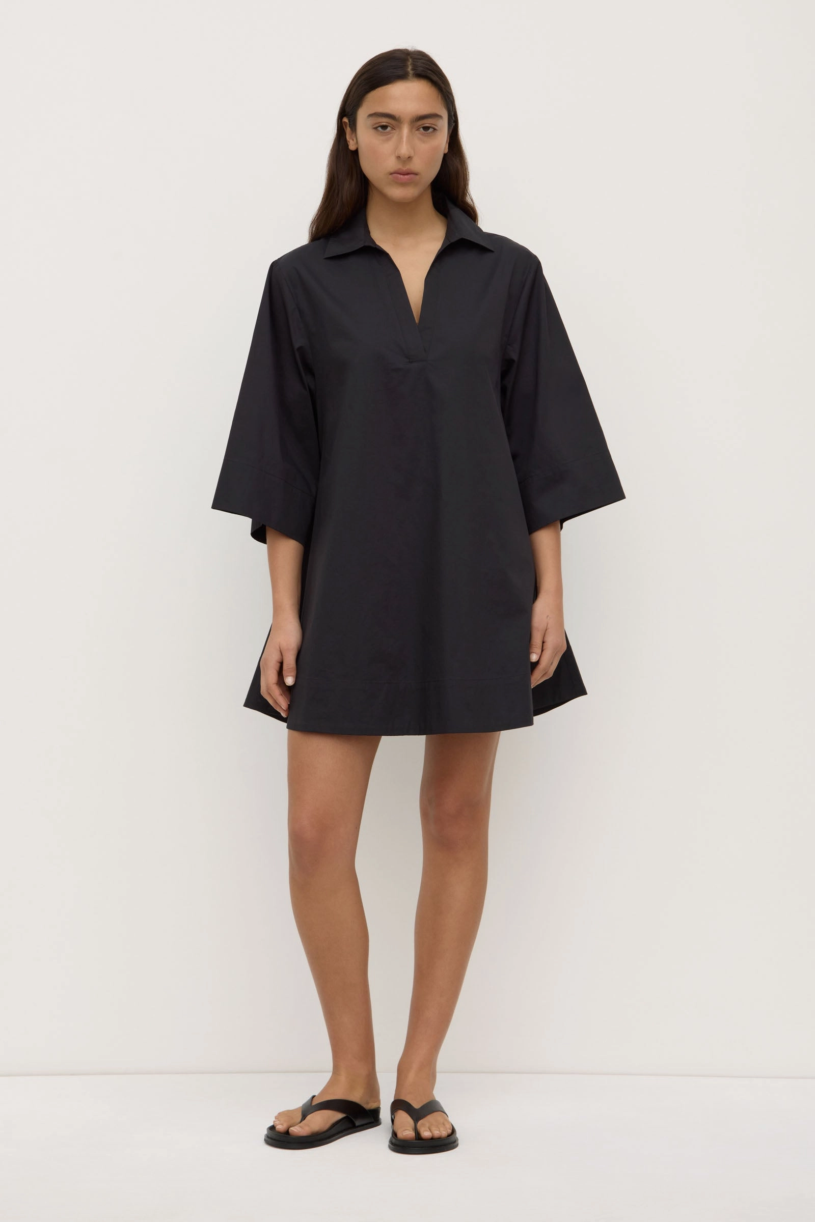 Claire Mini Shirt Dress Luxe Fabric