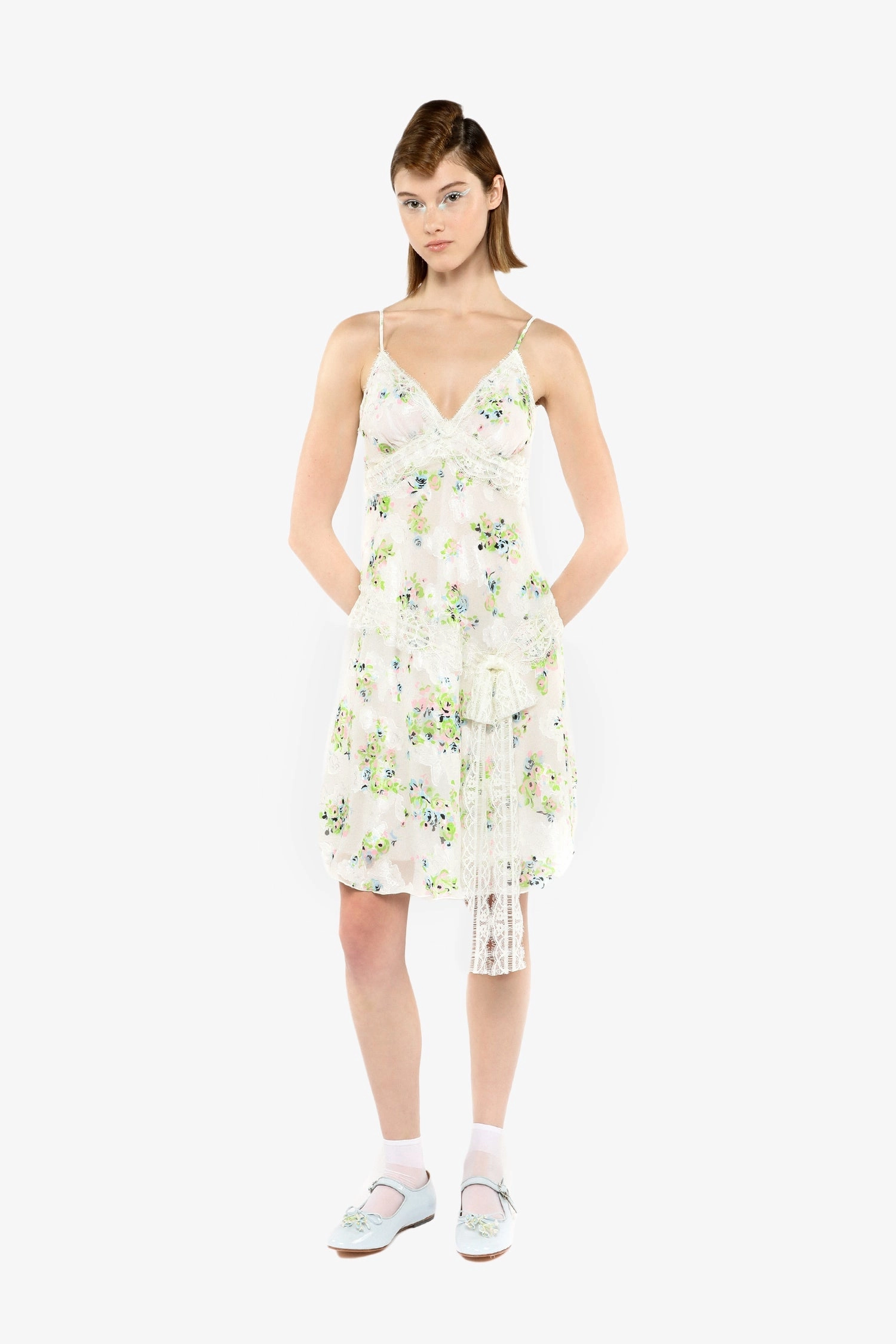 Rosies Posies Chiffon Romantic Lace Slip Dress Urban Wear Sleek Flex