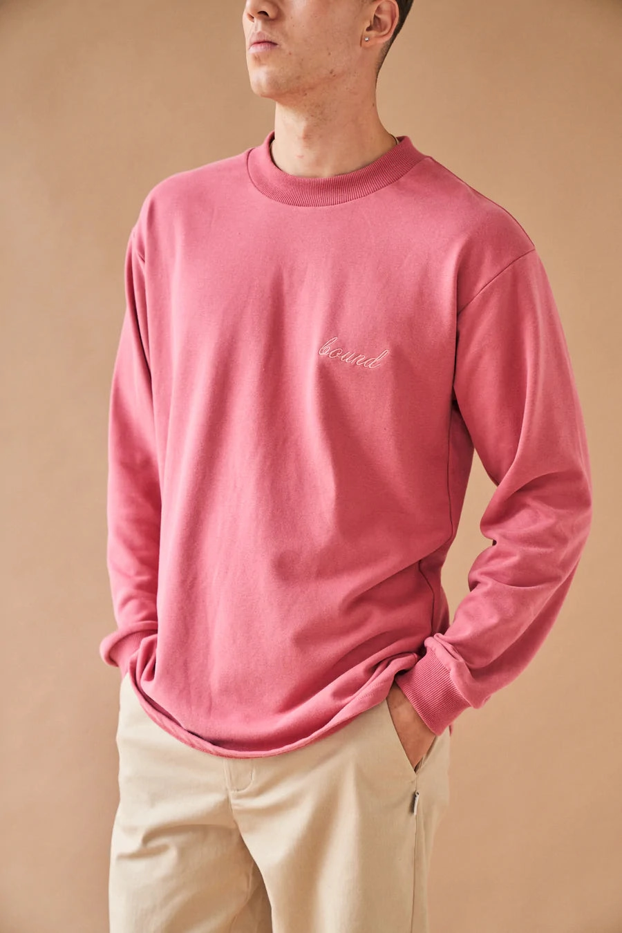 bound 'Berry Script' Embroidered Longsleeve Tee Holiday Comfort Style Versatile Apparel