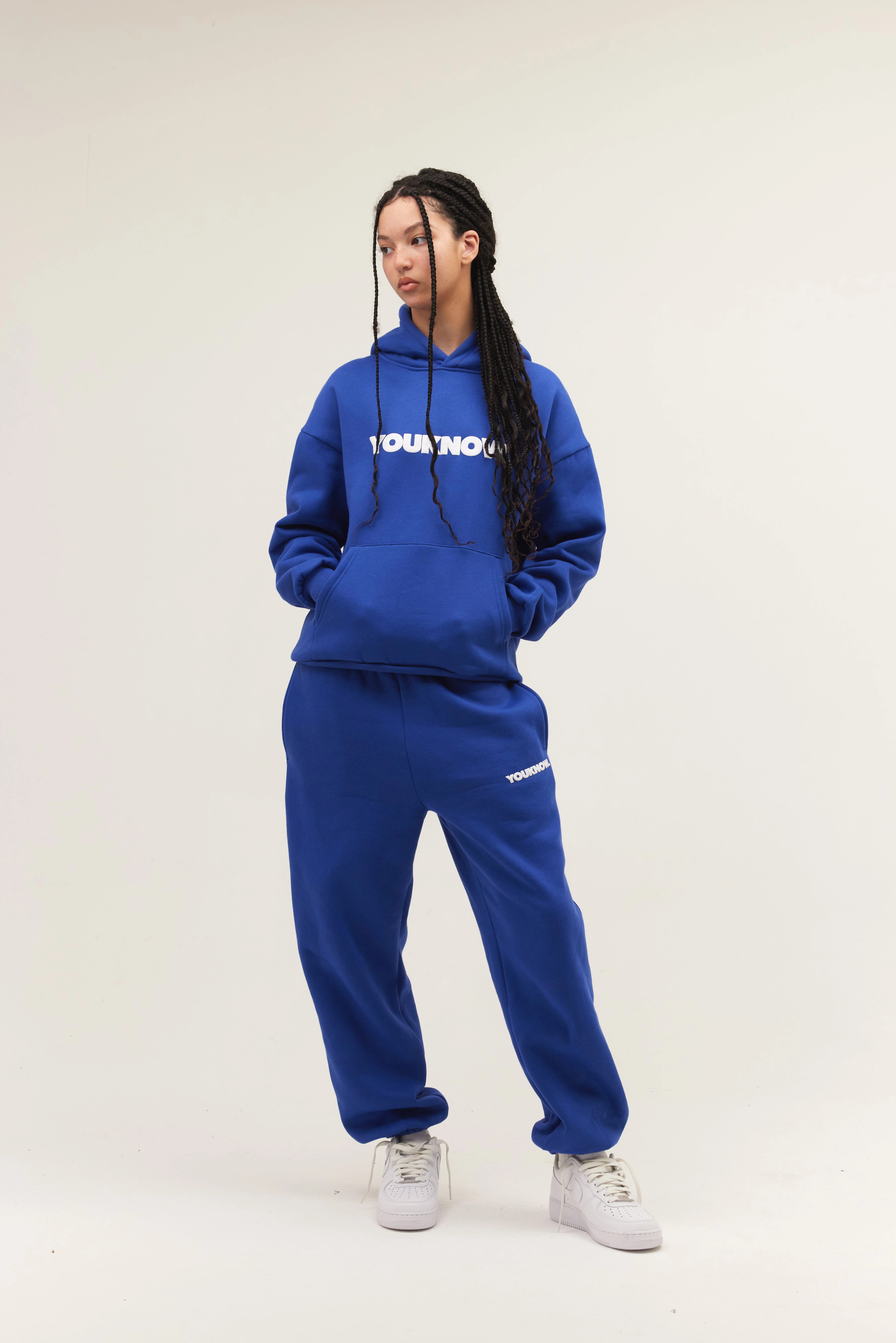Designer Touch Shape Retention BLOCK HOODIE | Blue