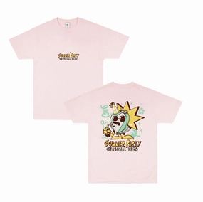 Modern Layering Chic and Cozy Wear Seasonal Hero 'Summer Party' Tee - Pink
