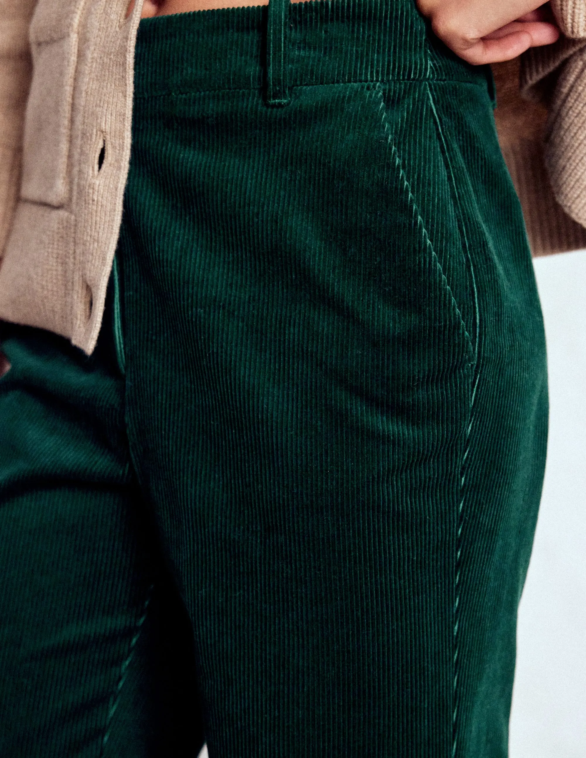 Canonbury Cord Trousers-Emerald Night MultiPocket