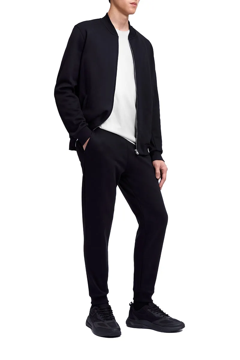 Slim Fleece Sweatpants | Black BKFD01 Travel-Ready Body-Hugging Fit