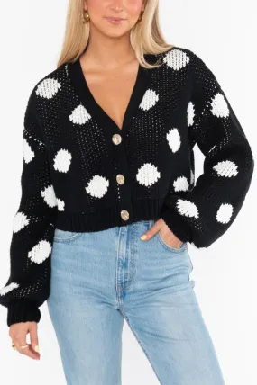 Soft & Cozy Clemmie Cardigan In Polka Dot Knit