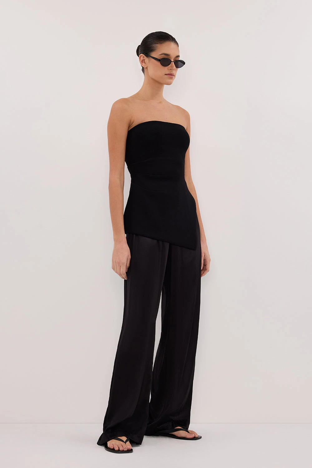 BreathableMeshLining MONICA BLACK SATIN PANT