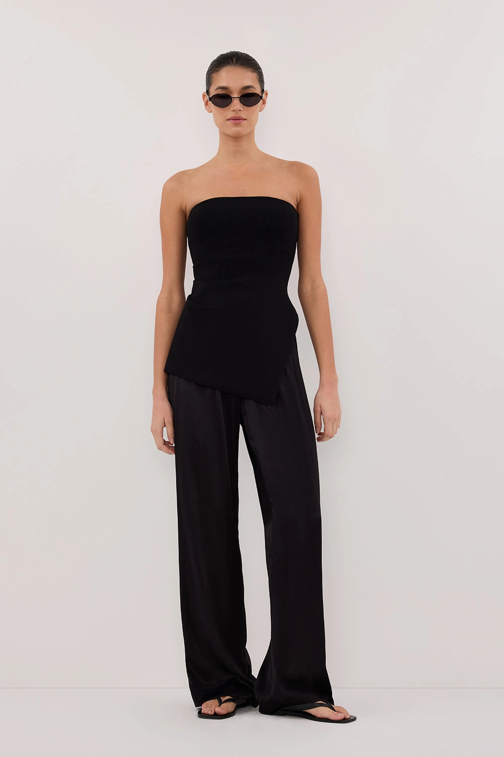 Eco Friendly Dyeing HiddenPockets MONICA BLACK SATIN PANT