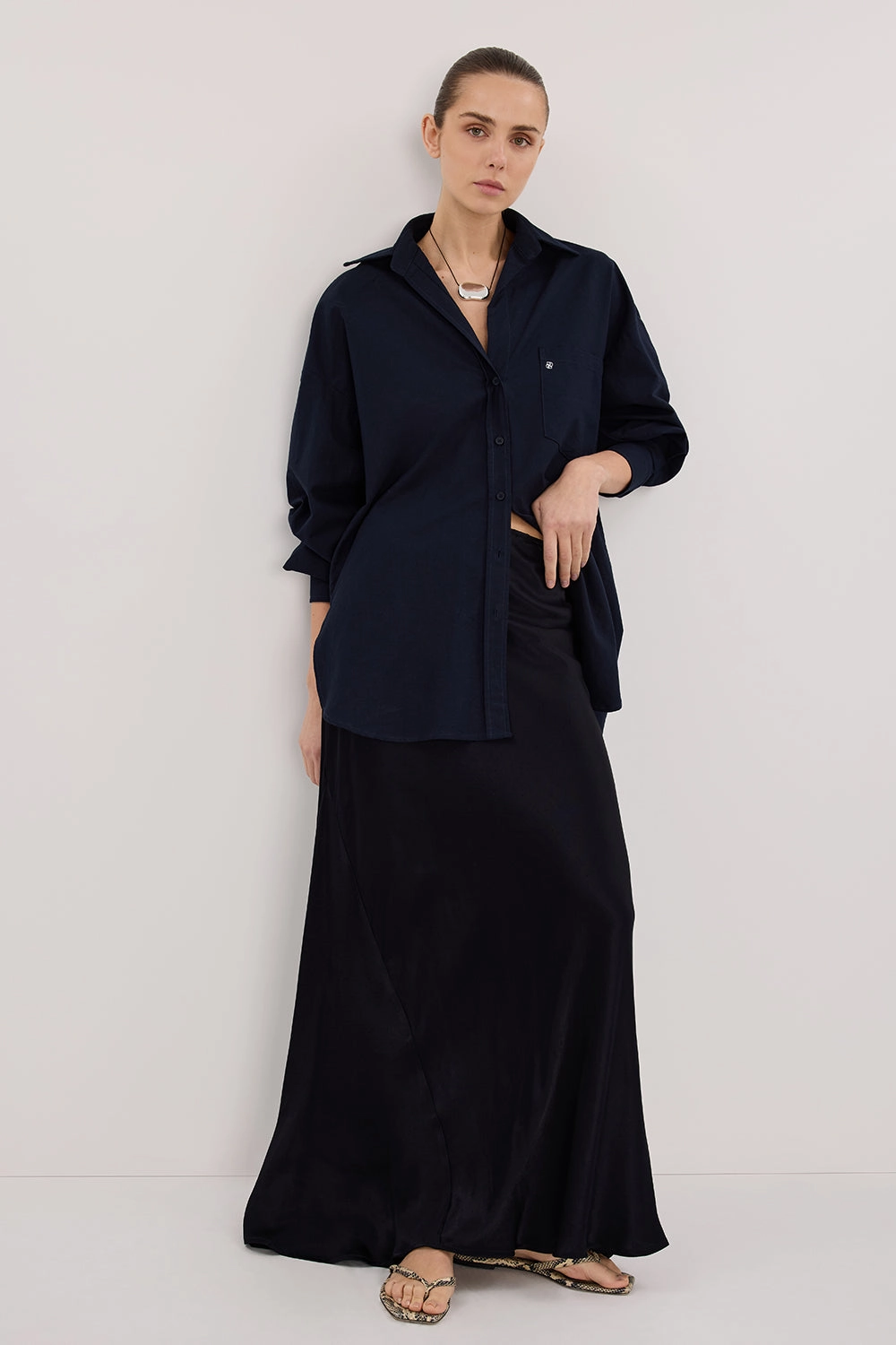 Cultural Event CHARLI INK SATIN MAXI SKIRT