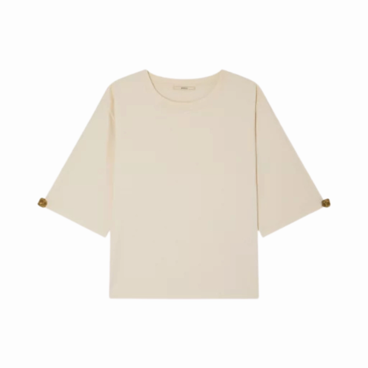 Soft And Comfortable Flexible Neckline Slit Sleeves Angeleyes T-Shirt