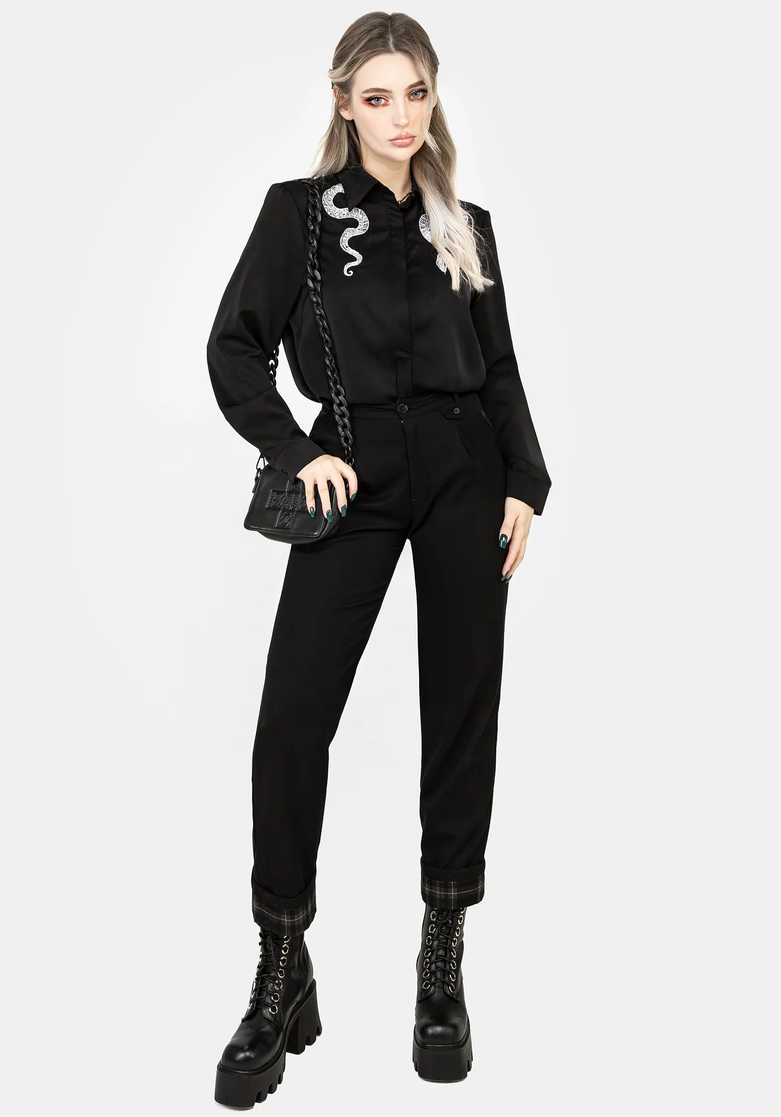 Professional Look Slither Embroidered Snake Shirt