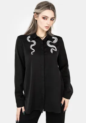Abrasion resistant Festival Outfit Slither Embroidered Snake Shirt