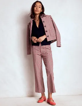 Natural Movement Tough Build Smart 7/8 Trousers-Chestnut Gingham