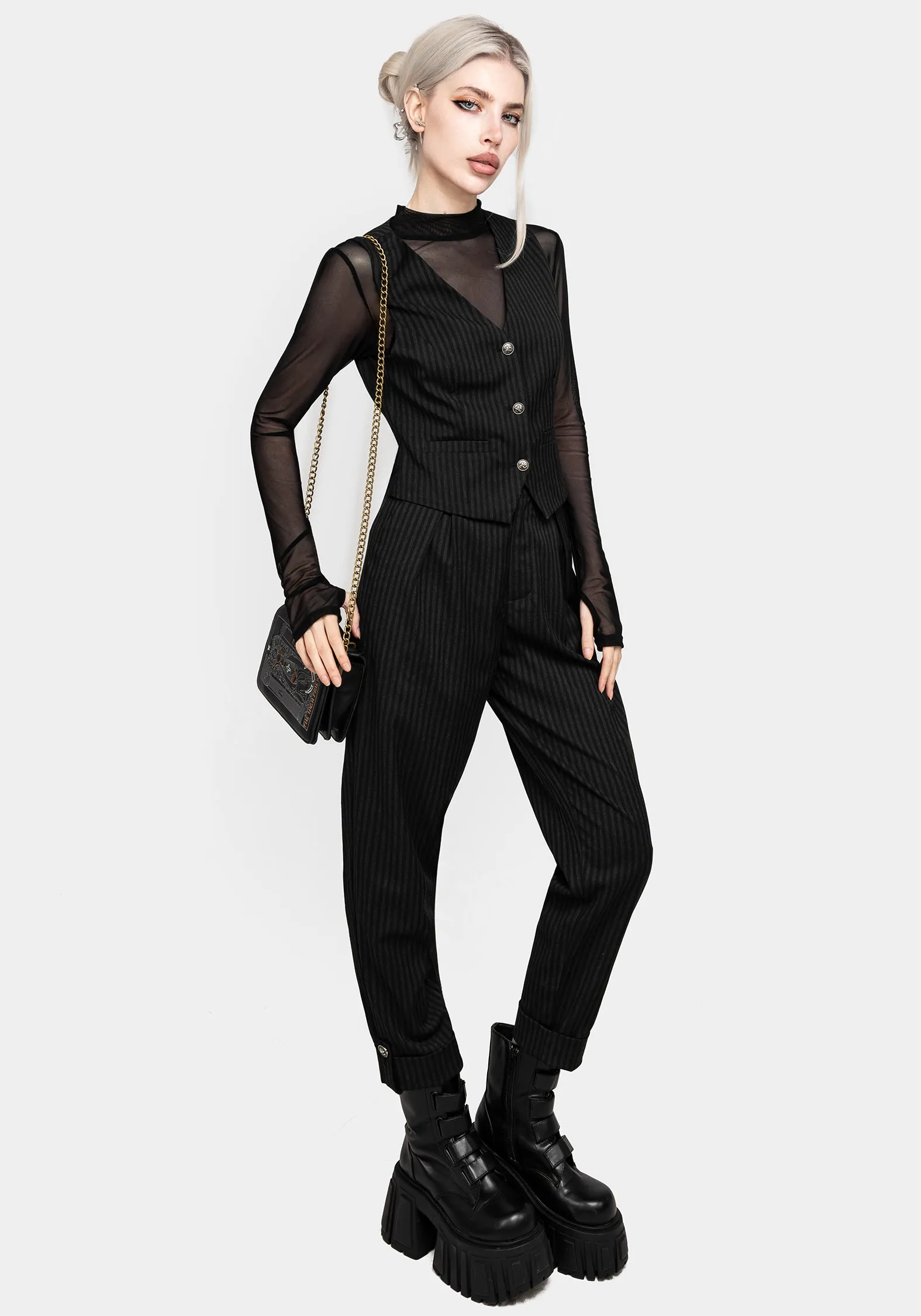 Pet related Shelf Necrosis High Neck Long Sleeve Mesh Top