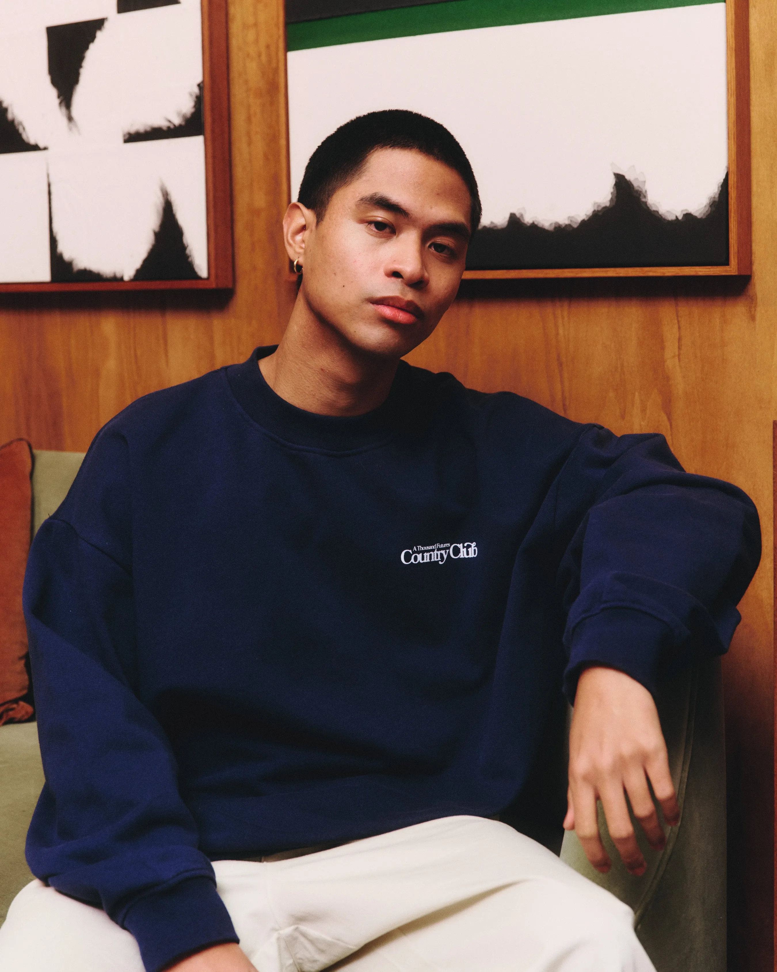 A Thousand Futures x GK 'Country Club' Sweater - Navy Warm Outfit Winter Style Must-Have