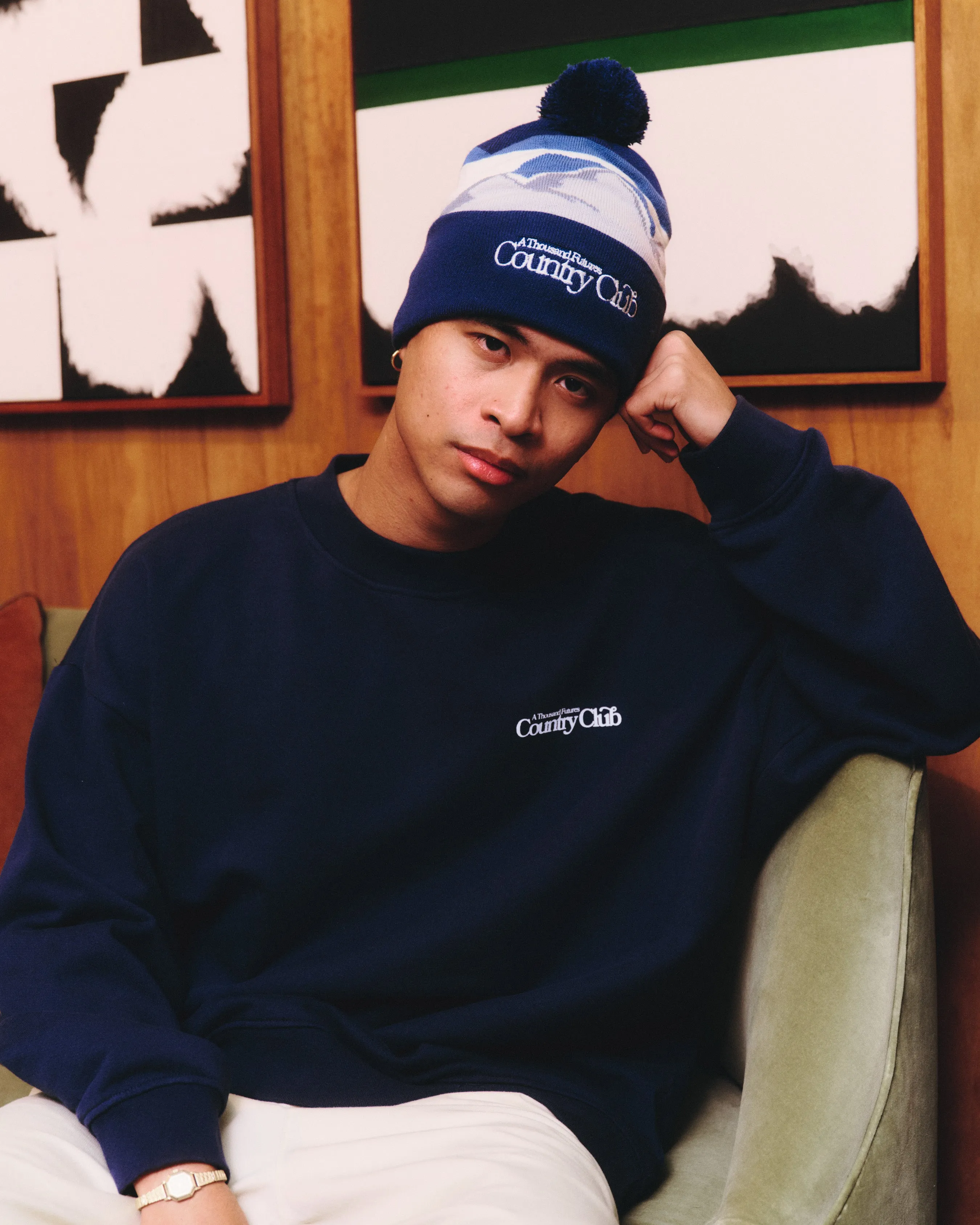 A Thousand Futures x GK 'Country Club' Sweater - Navy Everyday Chic