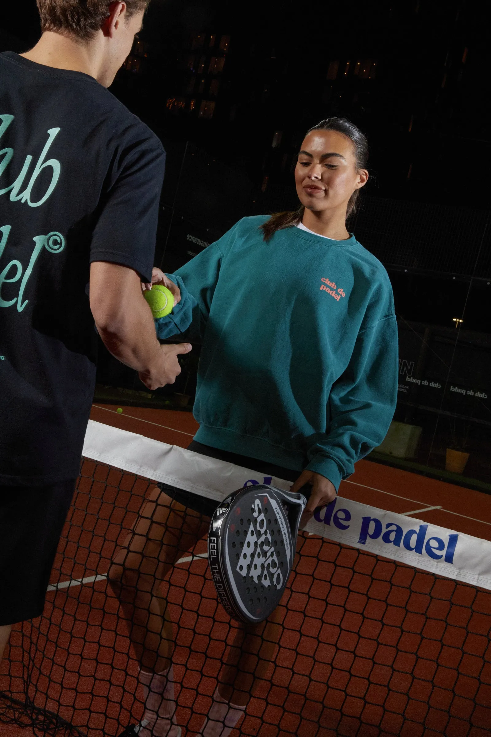 Cozy Look Cable Stitch Club de Padel 'El Martillo 1.0' Vintage Washed Sweater - Dark Green