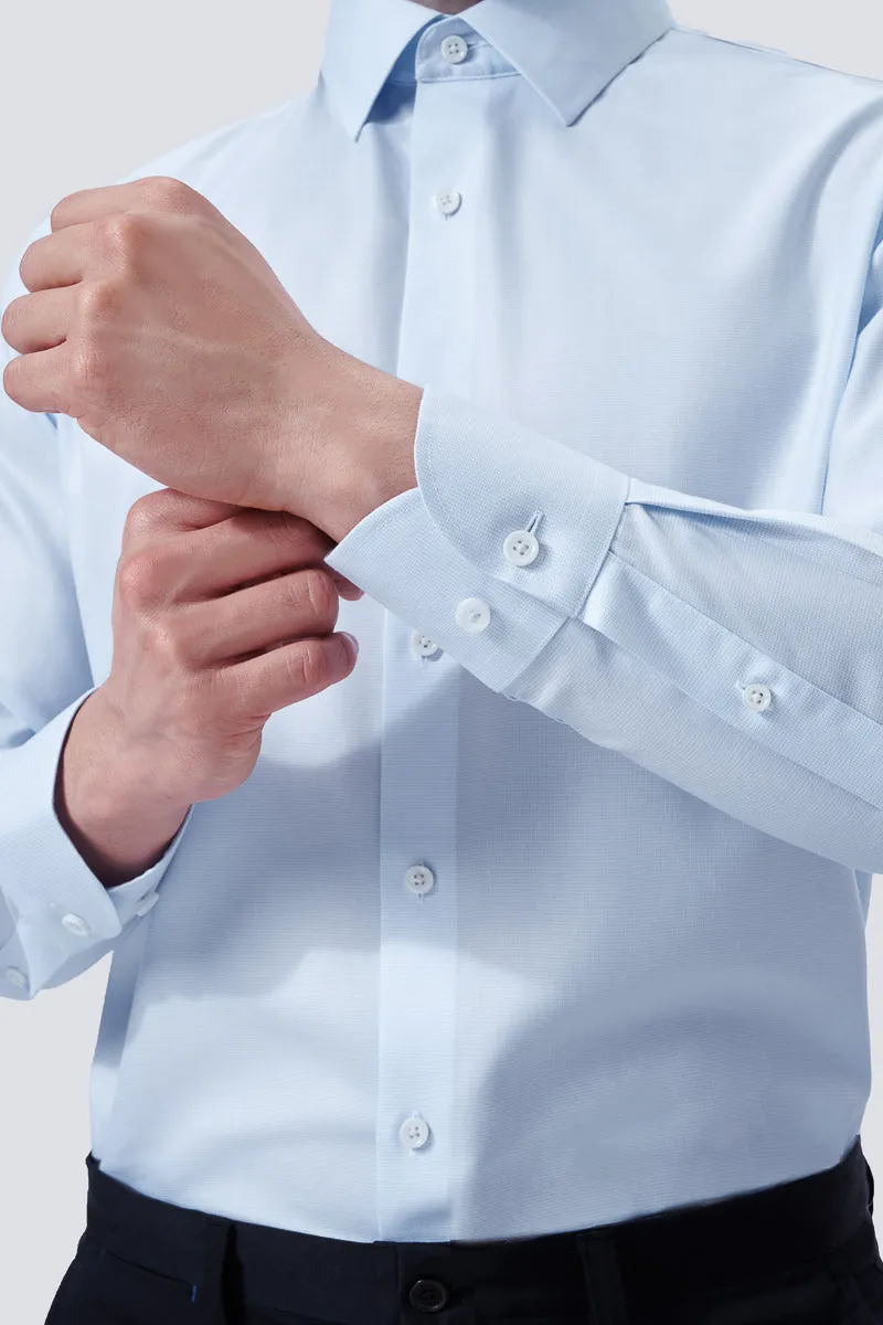 Supreme Cotton Twill Dress Shirt | Light Blue 17708N Ergonomic Back Panel