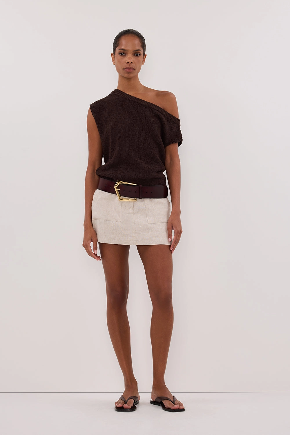 Soft Waistband Travel Comfort EVA NATURAL LINEN SKORT