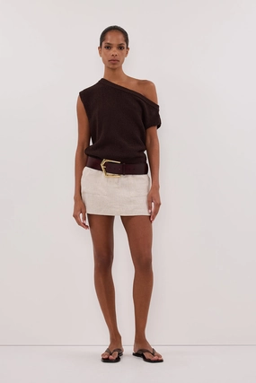 Soft Waistband Travel Comfort EVA NATURAL LINEN SKORT
