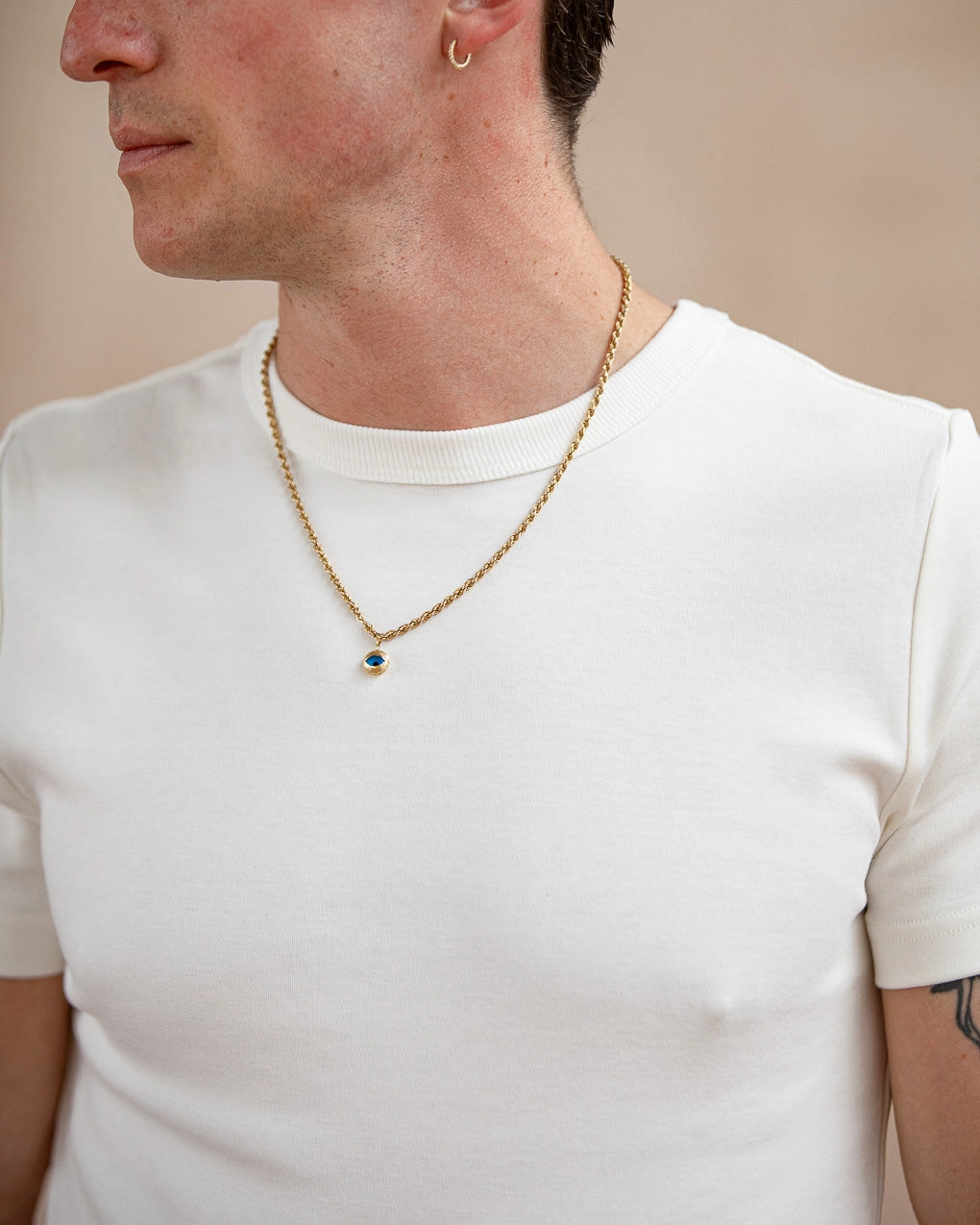 Elegant Detail 50's Crafted T-Shirt - Off White