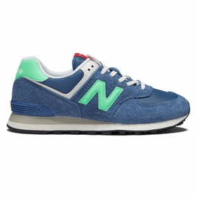 Shock Absorbing Foam Full Cushion New Balance 574 Shoes - Blue Agate