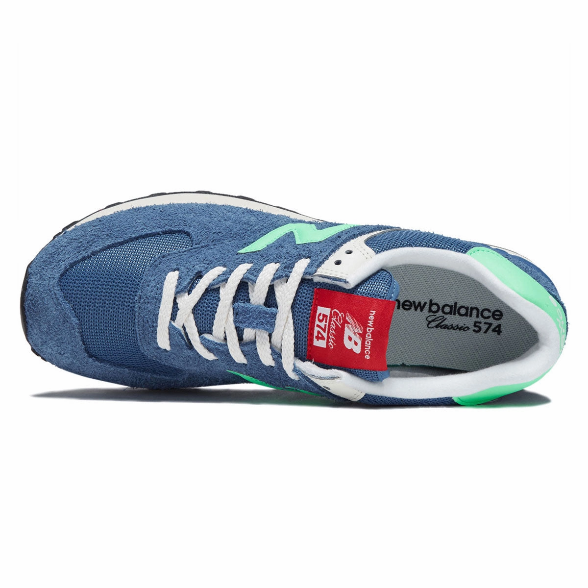 New Balance 574 Shoes - Blue Agate Structural Weave Technology Motion Control Frame