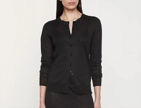 Minimal Style Lam Cardigan In Black
