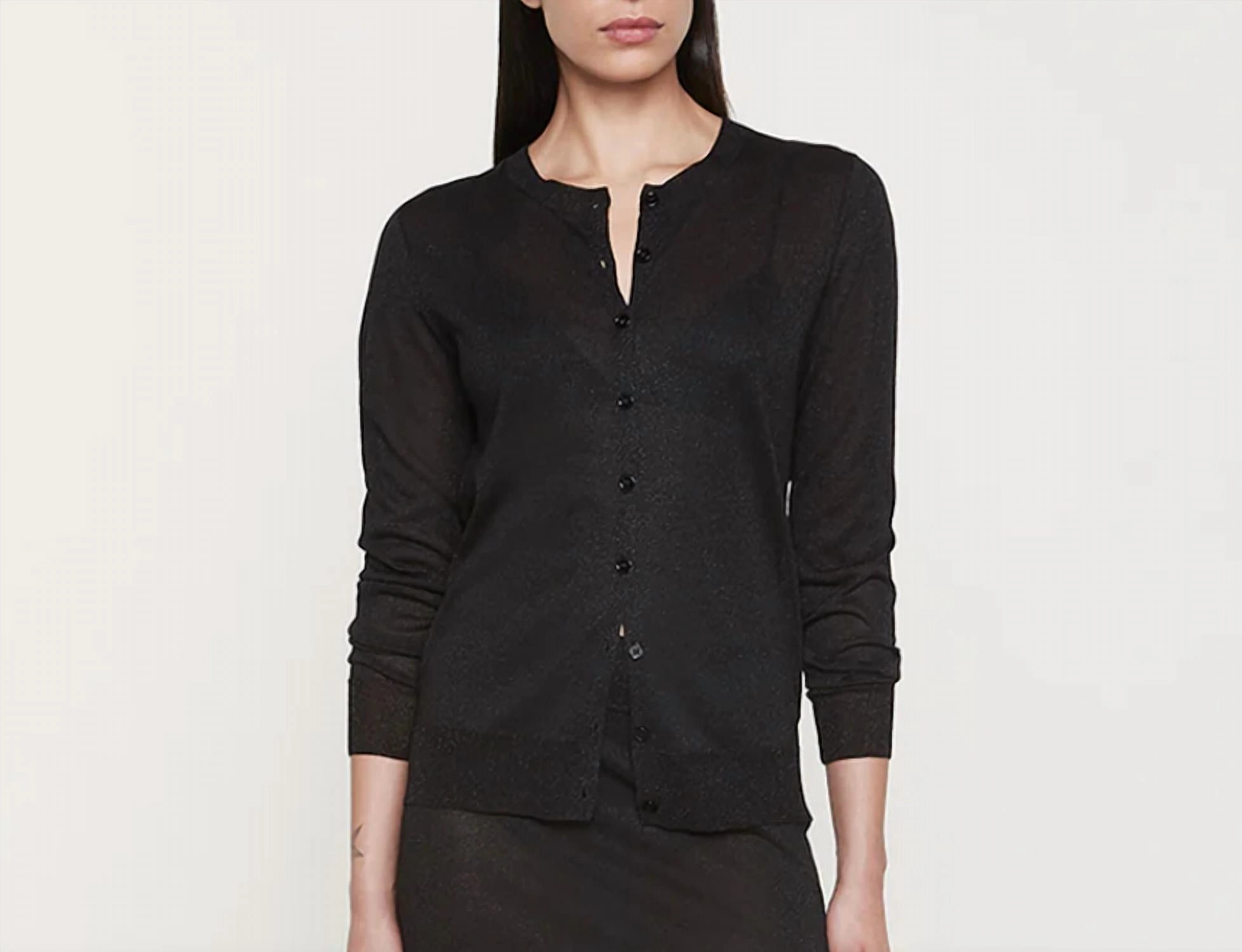 Minimal Style Lam Cardigan In Black