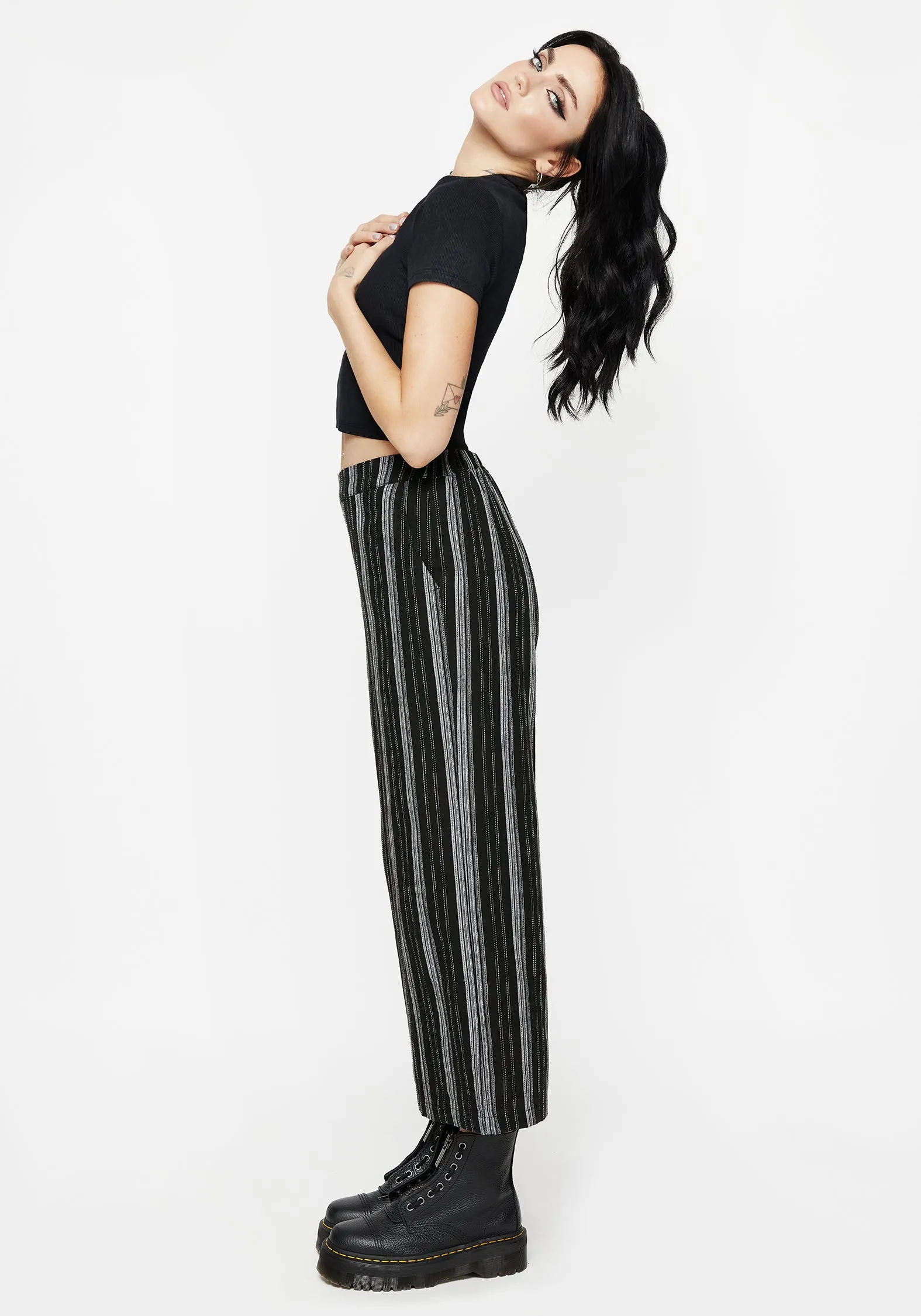 Clandestine Stripe Cotton-Blend Culottes Modern Appeal MachineWashableFabric