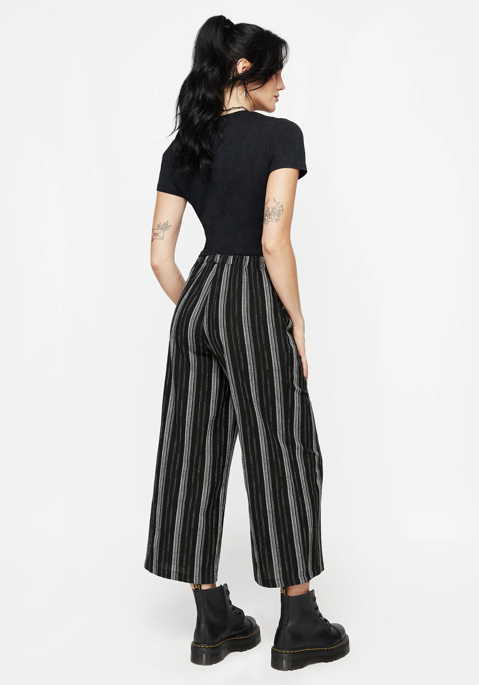 Clandestine Stripe Cotton-Blend Culottes Comfy Vibes