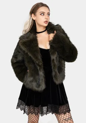 Odor Resistant Coating Monstrum Cropped Faux Fur Jacket