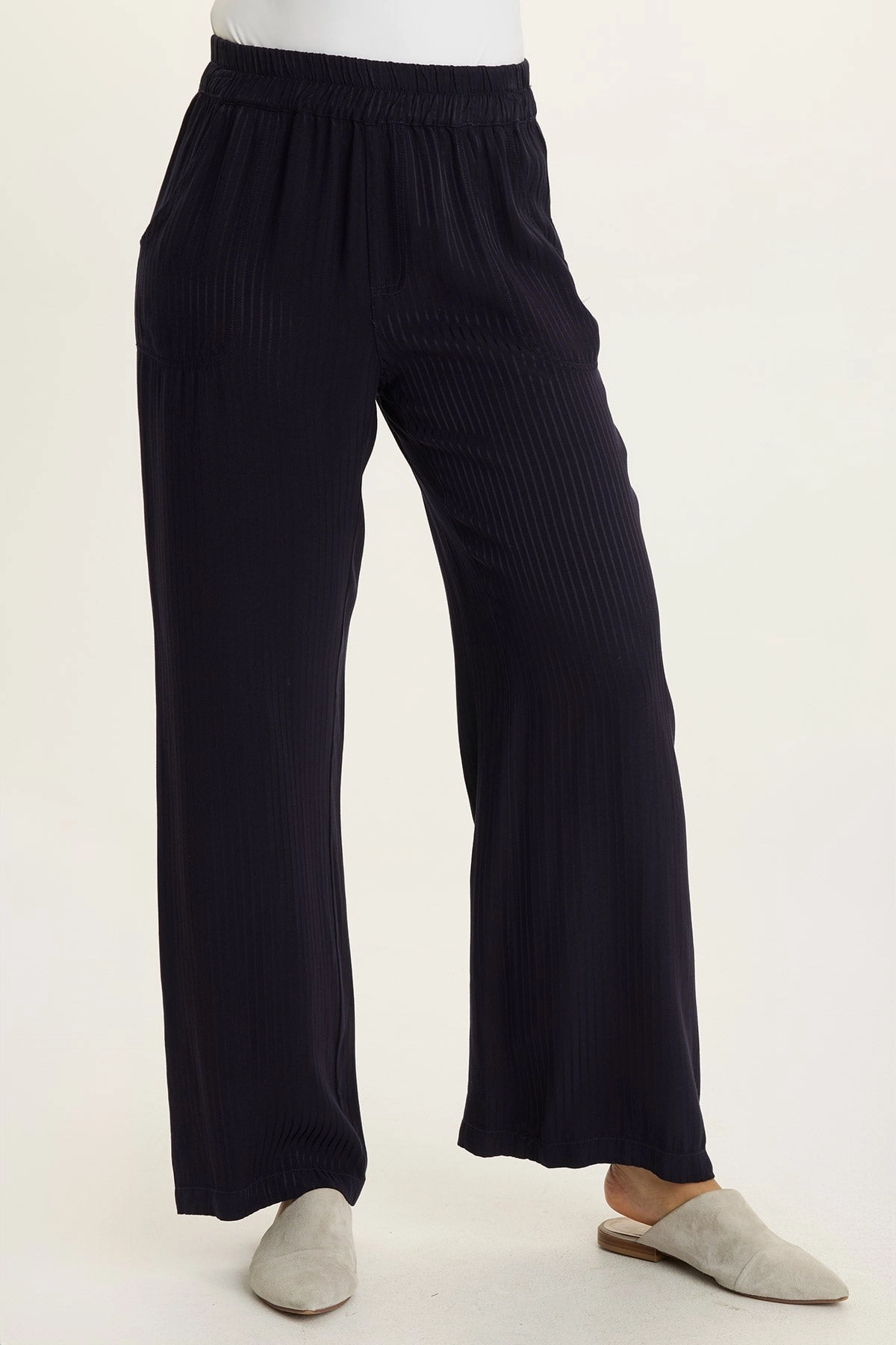Harmon Satin Stripe Wide-Leg Pant Eco Friendly Dye Comfy Material