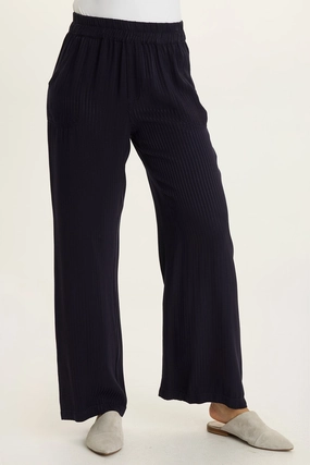 Harmon Satin Stripe Wide-Leg Pant Packable Fit