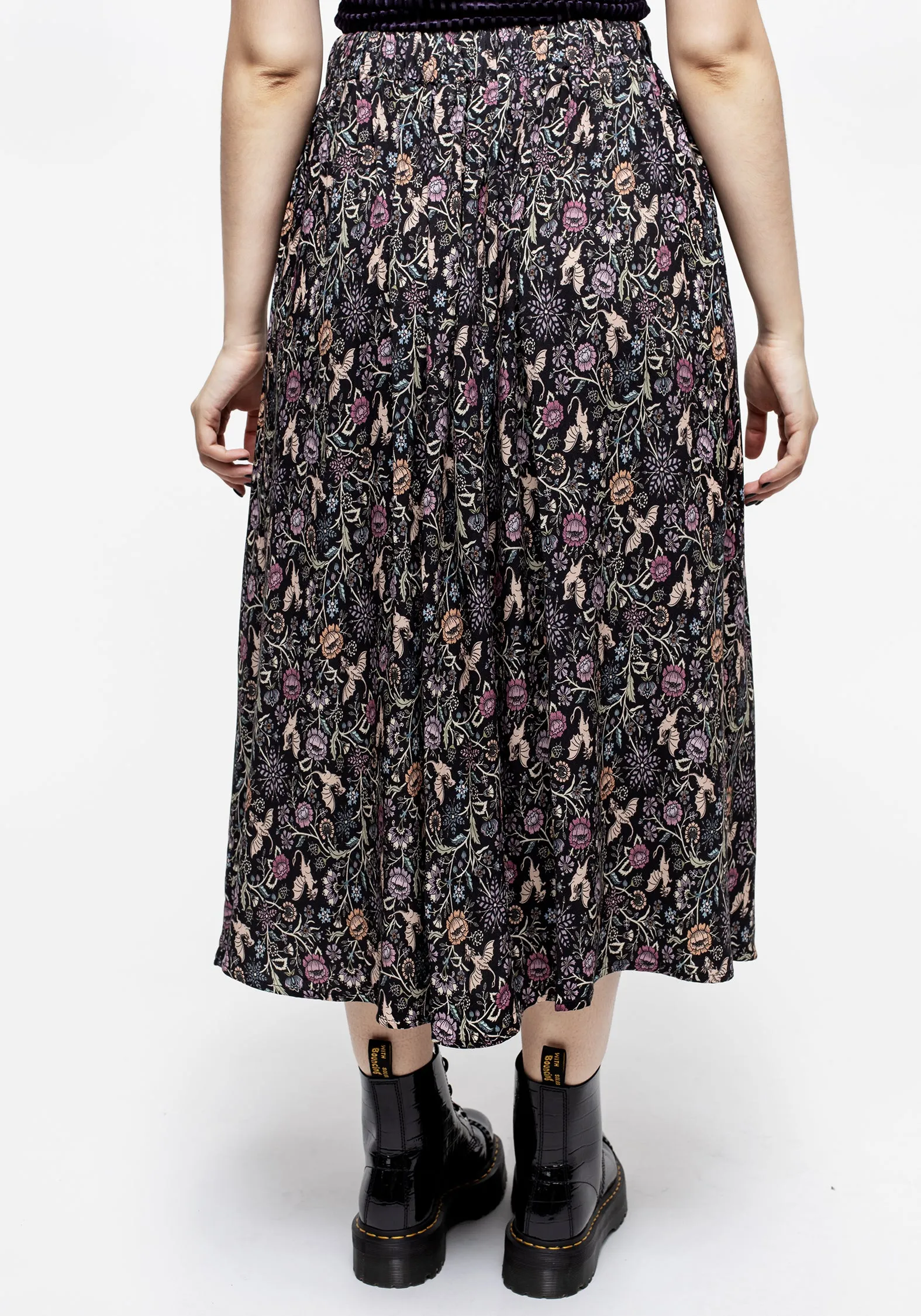 Cozy Vibes Simple Comfort Snapdragon Tie Detail Midi Skirt