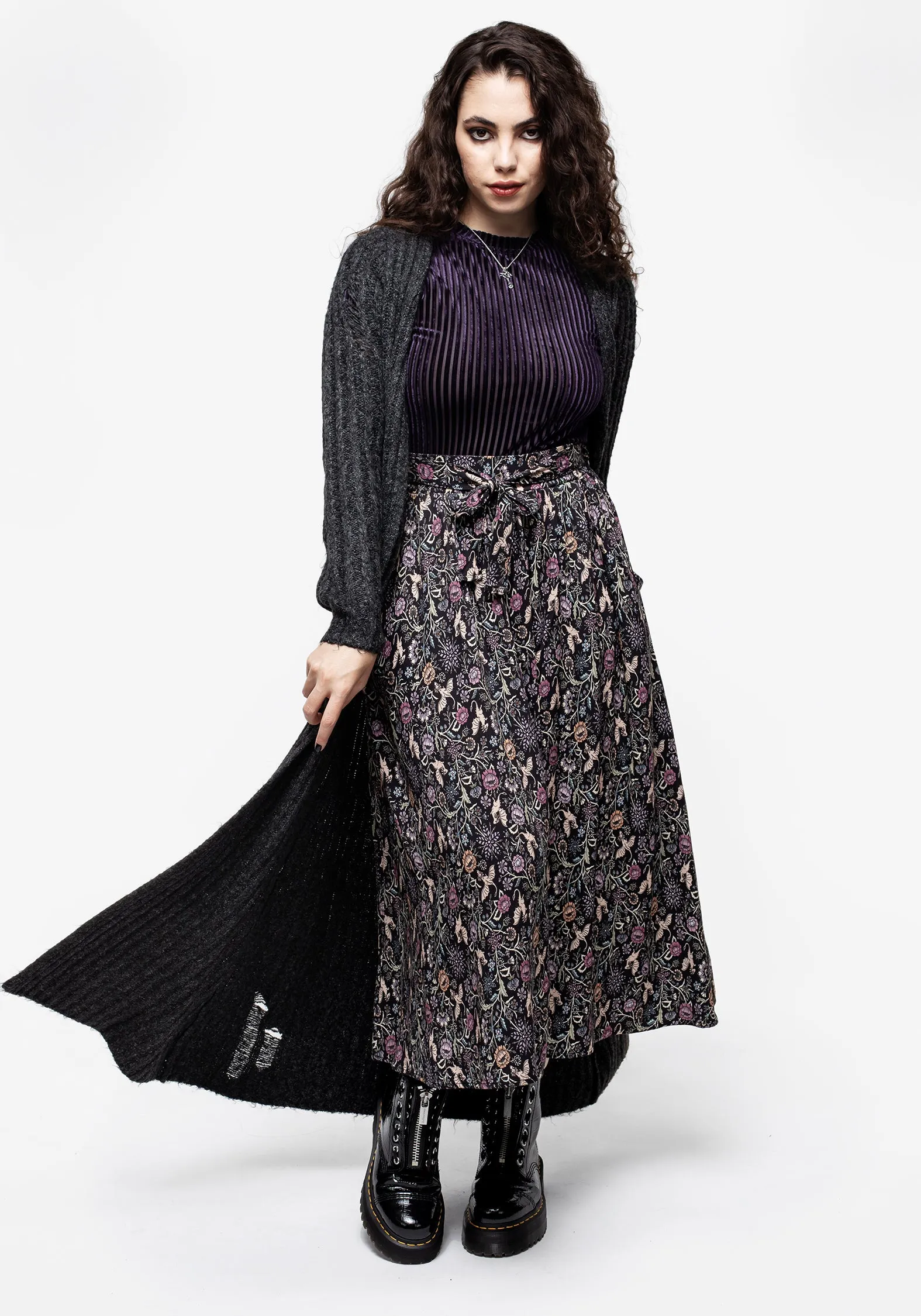 Snapdragon Tie Detail Midi Skirt Fashion Energy Affordable Fashion