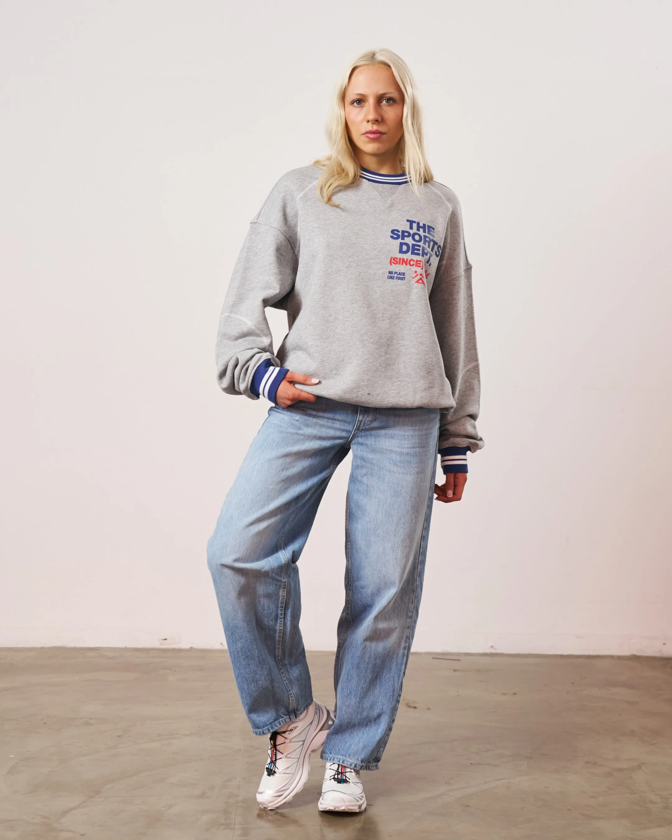 Vice 84 'The Sports Dept' Heavyweight Sweater - Heather Grey Cozy Appeal Thermal Locking Yarn
