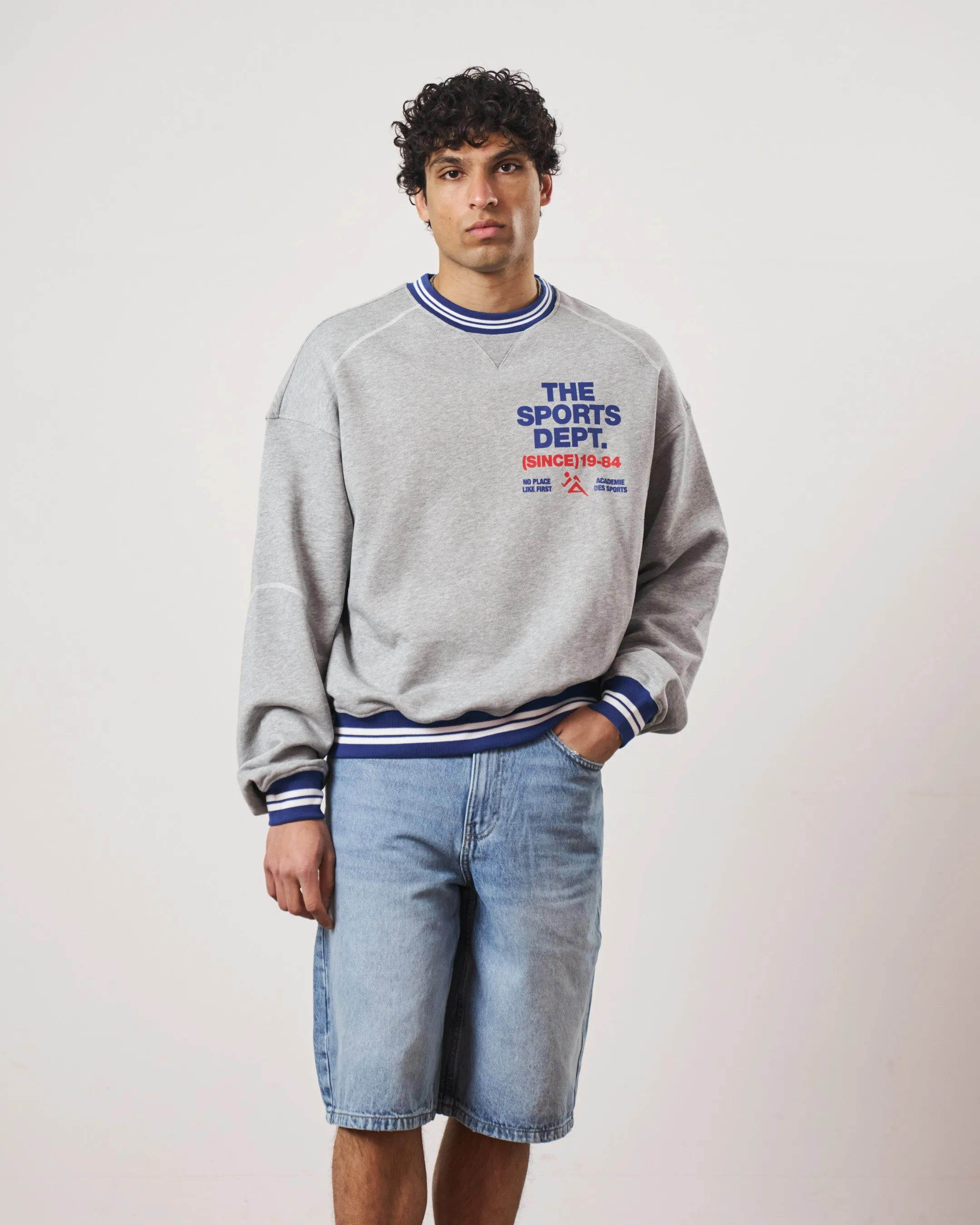 Circular Knit Technology Vice 84 'The Sports Dept' Heavyweight Sweater - Heather Grey