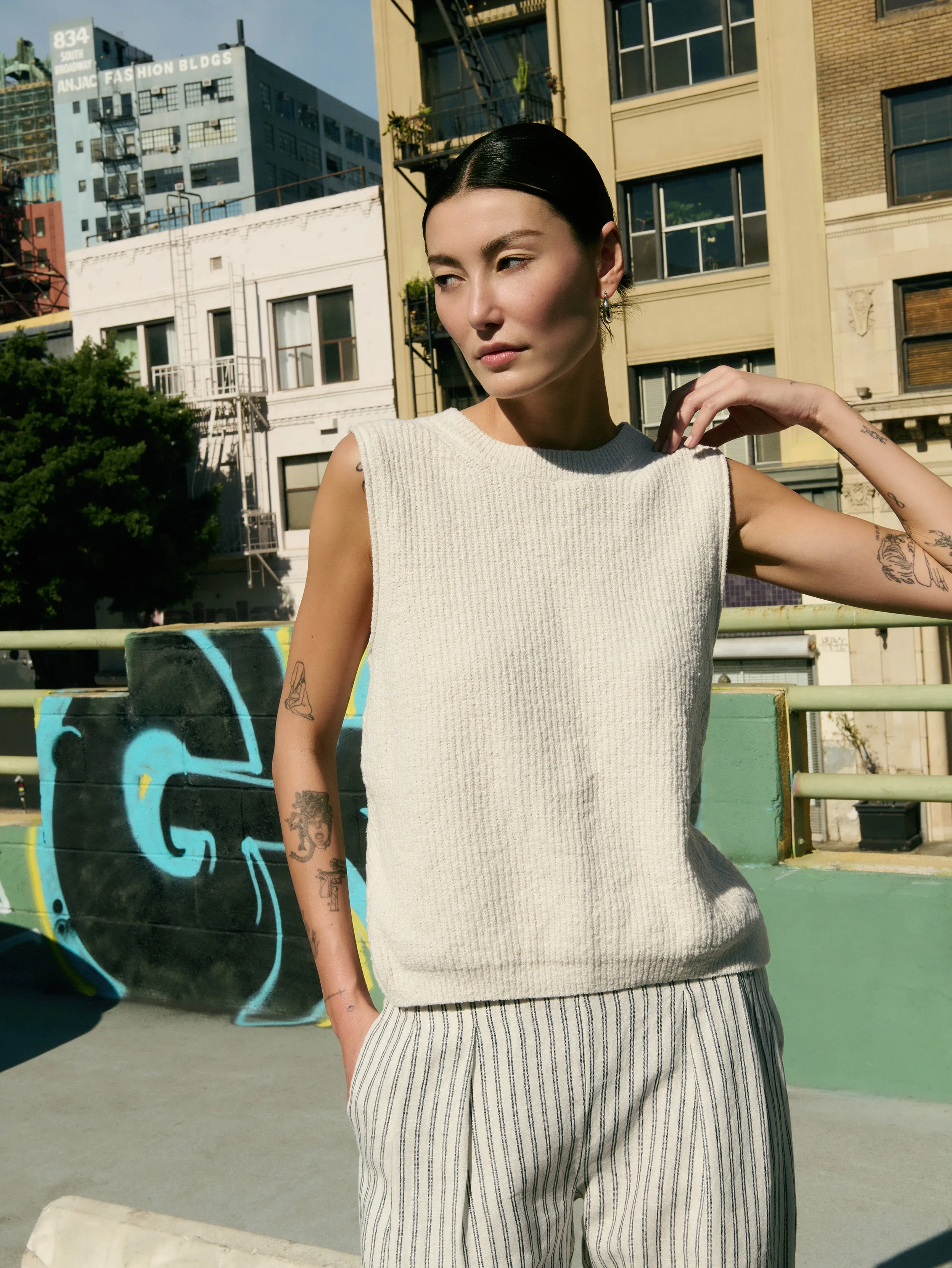 Eliza Sweater Tank Light Reflective Trim Knit Wear