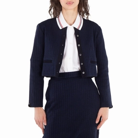 Thom Browne Gingham Jacquard Cotton Cardigan Comfy Layer Cozy Must-Have