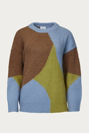 Ample Crewneck Sweater In Blue Chic Design